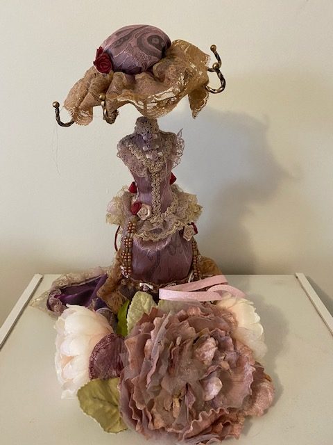 shabby chic doll with roses